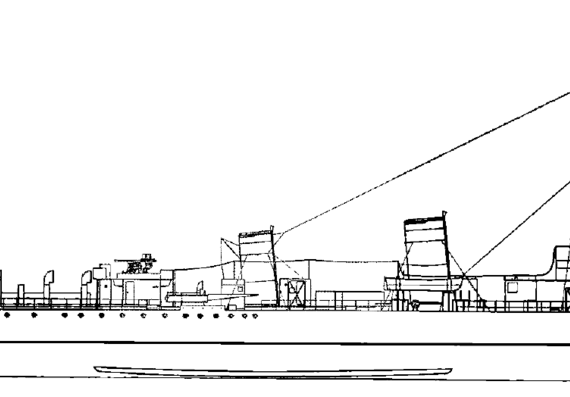 Корабль DKM TR 20 [ex RN Audace Torpedo Boat] (1943) - чертежи, габариты, рисунки